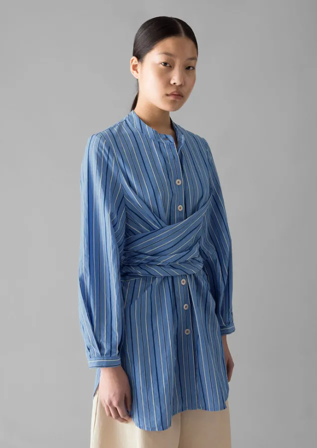 stripe_poplin_wrap_front_shirt_2.webp Tops & Tees-TOAST Stripe Poplin Wrap Front Shirt SodaliteBlue