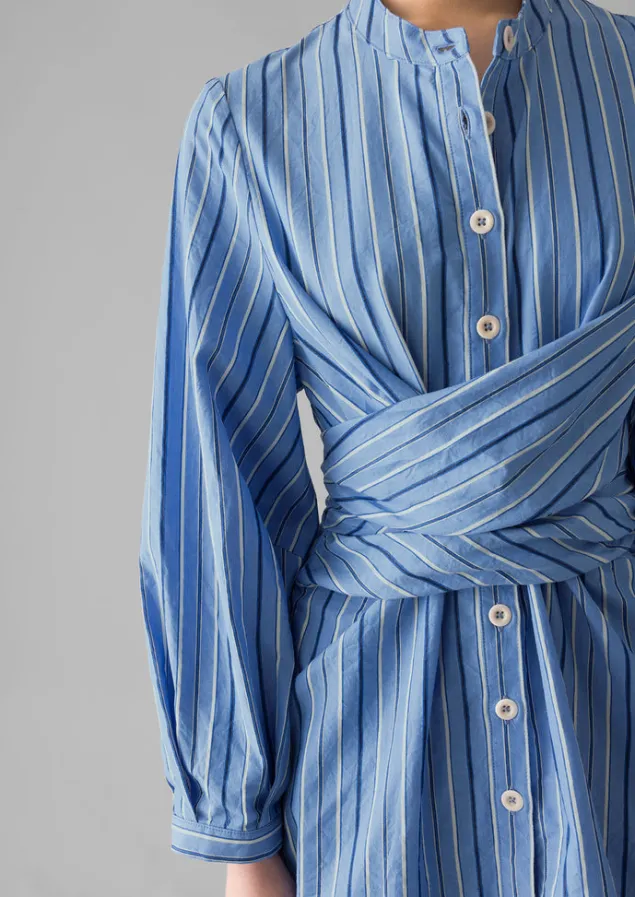 stripe_poplin_wrap_front_shirt_4.webp Tops & Tees-TOAST Stripe Poplin Wrap Front Shirt SodaliteBlue