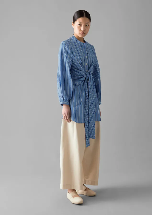 stripe_poplin_wrap_front_shirt_5.webp Tops & Tees-TOAST Stripe Poplin Wrap Front Shirt SodaliteBlue