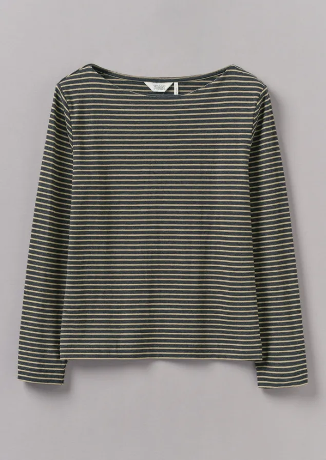 stripe_soft_cotton_long_sleeve_tee_5.webp Jersey | Tops & Tees-TOAST Stripe Soft Cotton Long Sleeve Tee Grey/Sand