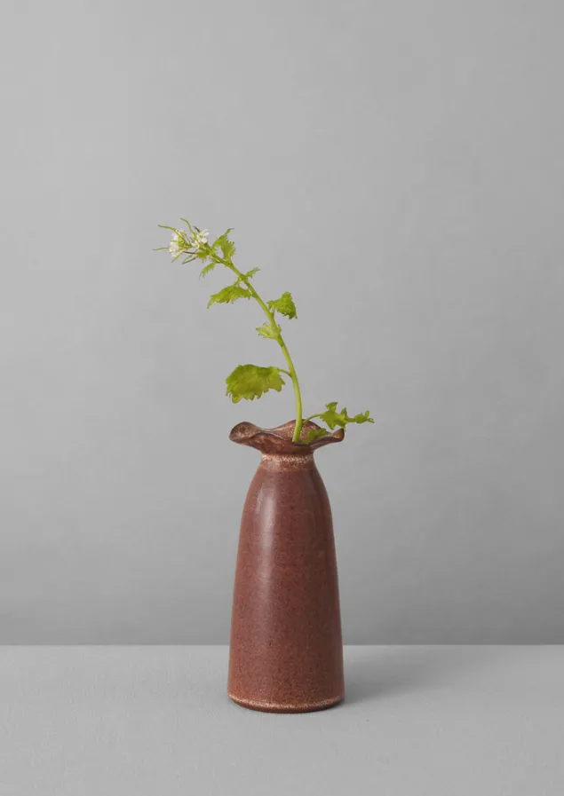 Decorative Pieces | Ceramics-TOAST SZ Ceramics Frill Neck Vase Chestnut