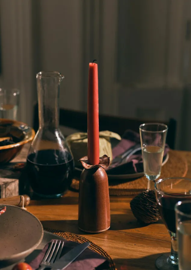 Decorative Pieces | Ceramics-TOAST SZ Ceramics Frill Neck Vase Chestnut