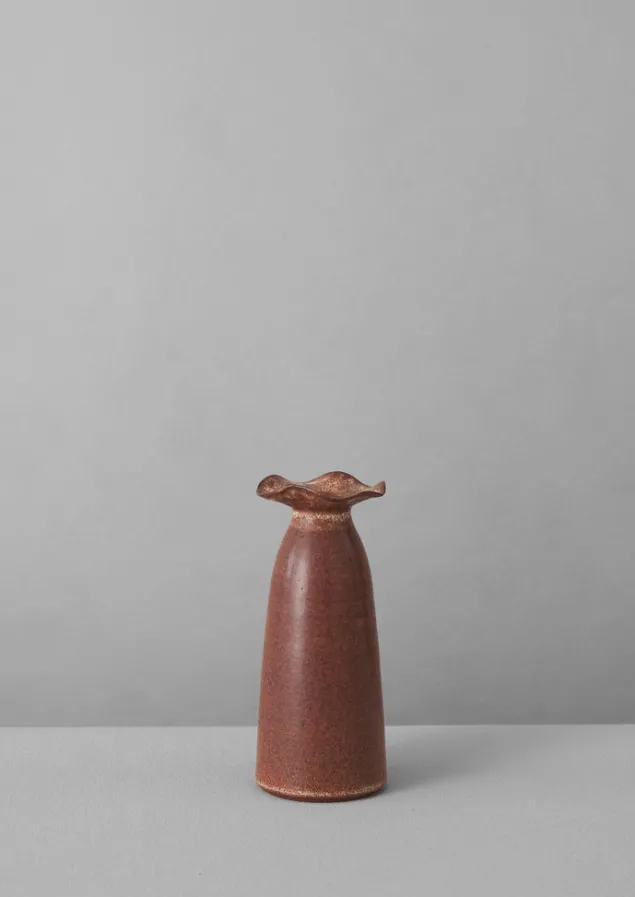 sz_ceramics_frill_neck_vase_17.webp Decorative Pieces | Ceramics-TOAST SZ Ceramics Frill Neck Vase Chestnut