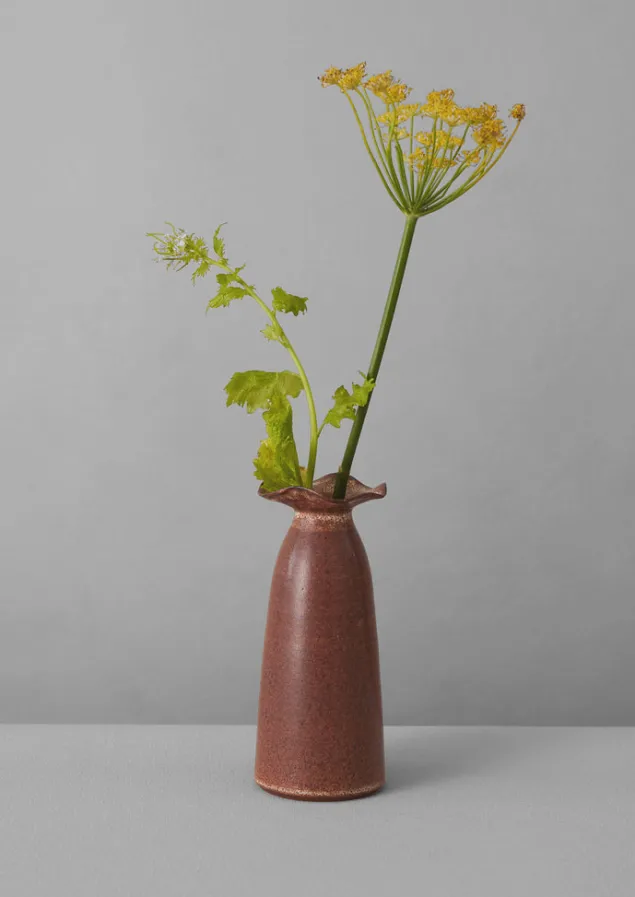 sz_ceramics_frill_neck_vase_9.webp Decorative Pieces | Ceramics-TOAST SZ Ceramics Frill Neck Vase Chestnut