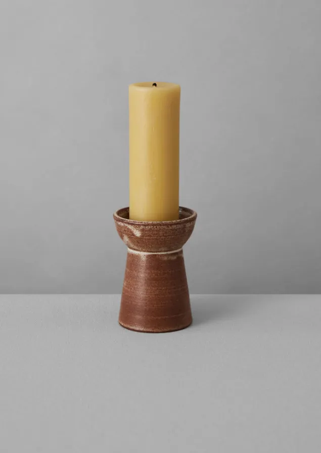 sz_ceramics_pillar_candle_holder_11-1.webp Decorative Pieces | Ceramics-TOAST SZ Ceramics Pillar Candle Holder Chestnut