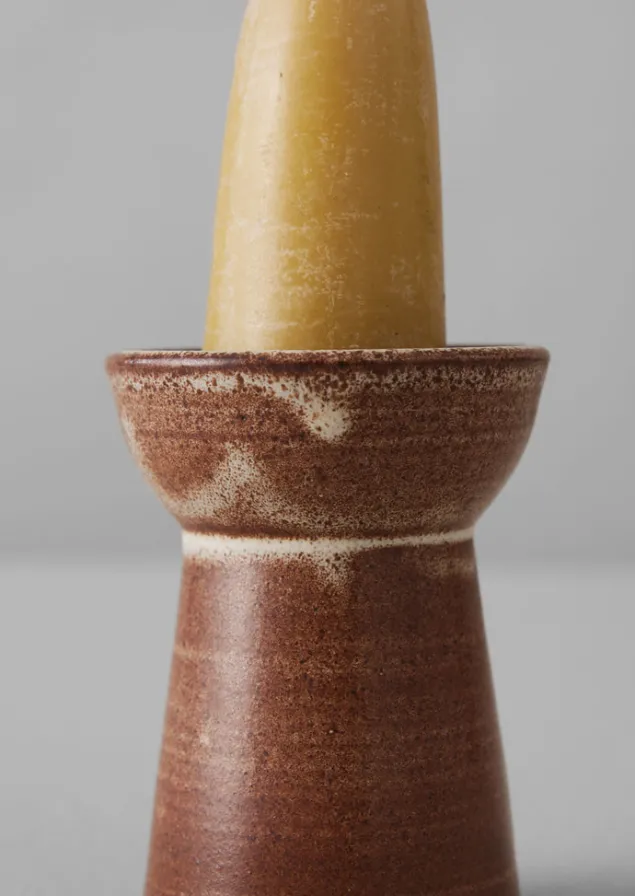sz_ceramics_pillar_candle_holder_4-1.webp Decorative Pieces | Ceramics-TOAST SZ Ceramics Pillar Candle Holder Chestnut