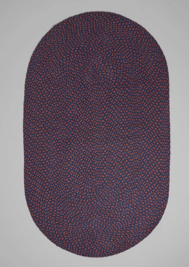 Textiles | Rugs-TOAST The Braided Rug Company Organic Jute Rug Navy/BurntOrange