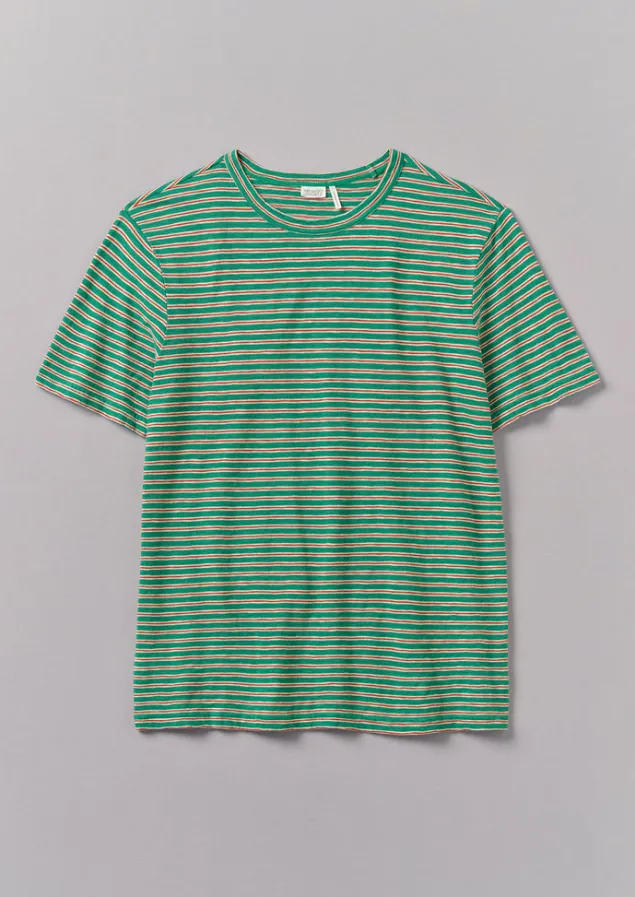 Tops & Tees-TOAST Theo Organic Cotton Stripe Short Sleeve Tee Green/Red