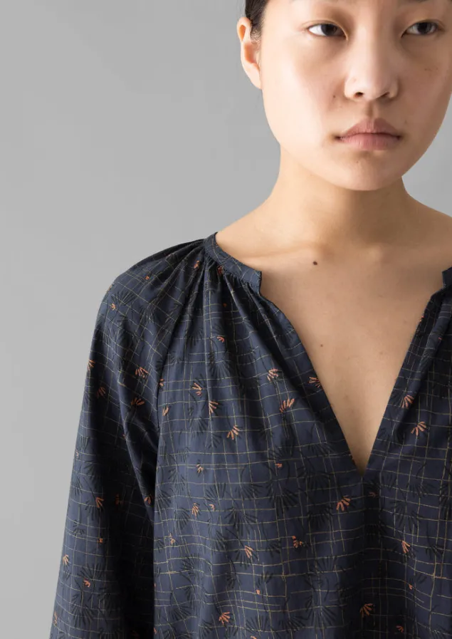 trellis_floral_block_print_nightdress_3-1.webp Nightwear | Loungewear-TOAST Trellis Floral Block Print Nightdress Blueberry