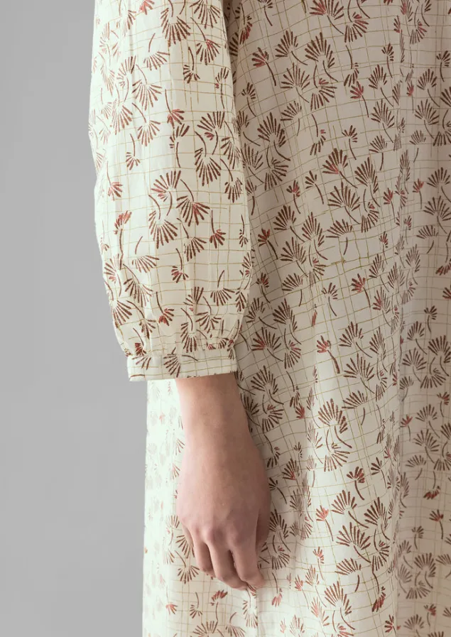 trellis_floral_block_print_nightdress_7.webp Nightwear | Loungewear-TOAST Trellis Floral Block Print Nightdress Ecru/Coral