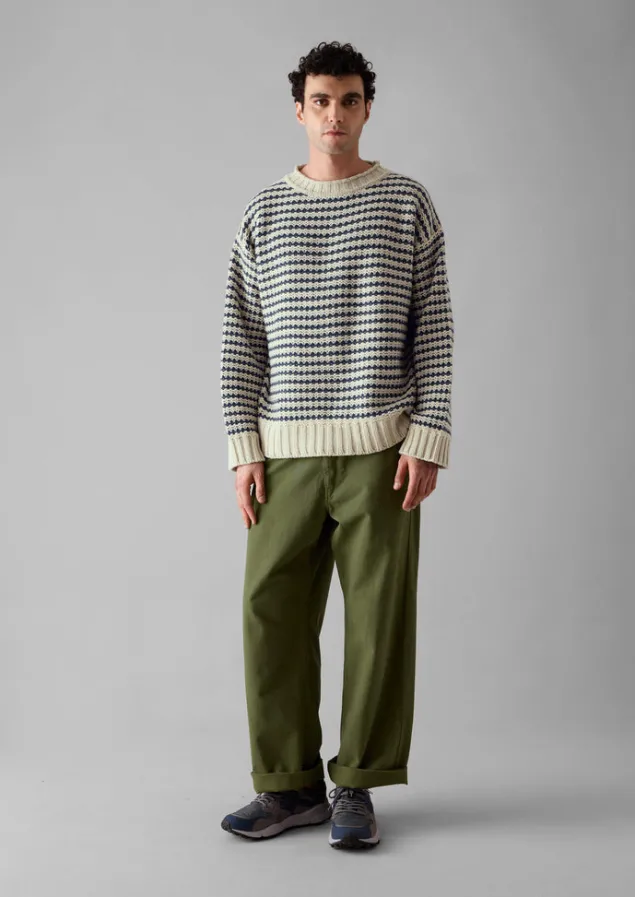 tucking_stripe_wool_cotton_sweater_3.webp Knitwear-TOAST Tucking Stripe Wool Cotton Sweater Ecru/Navy