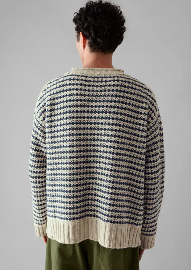 tucking_stripe_wool_cotton_sweater_6.webp Knitwear-TOAST Tucking Stripe Wool Cotton Sweater Ecru/Navy