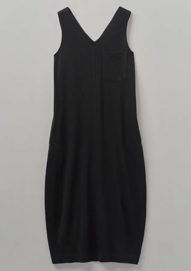 Loungewear | Dresses-TOAST V-Neck Cotton Jersey Dress WashedBlack