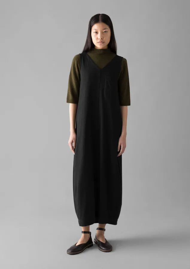 Loungewear | Dresses-TOAST V-Neck Cotton Jersey Dress WashedBlack
