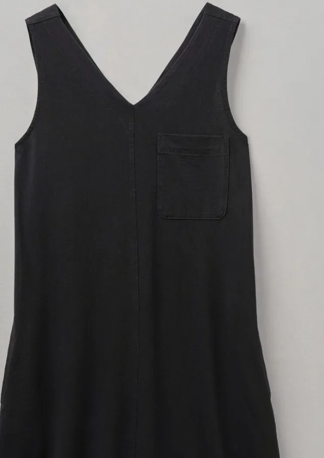 vneck_cotton_jersey_dress_11.webp Loungewear | Dresses-TOAST V-Neck Cotton Jersey Dress WashedBlack