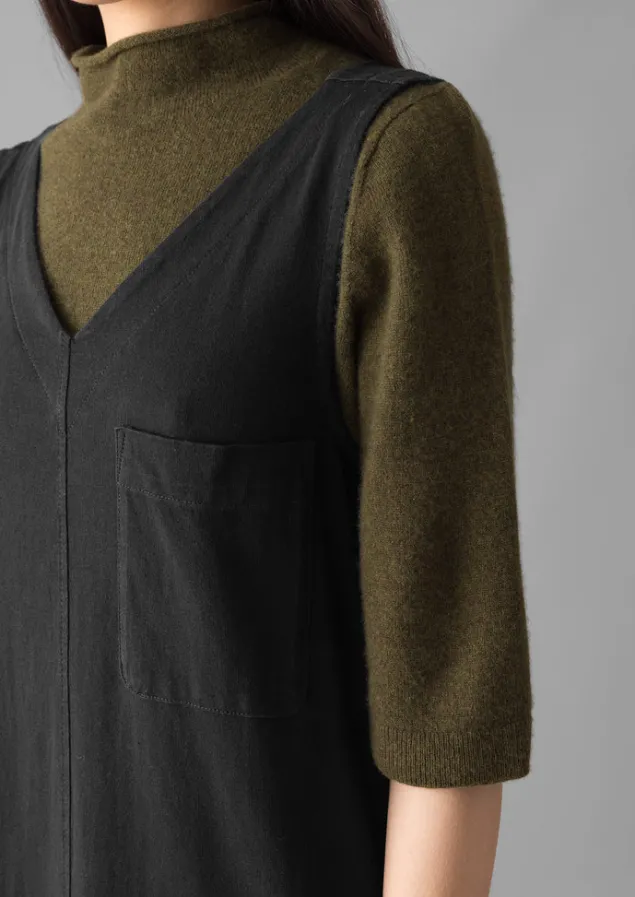 vneck_cotton_jersey_dress_8.webp Loungewear | Dresses-TOAST V-Neck Cotton Jersey Dress WashedBlack