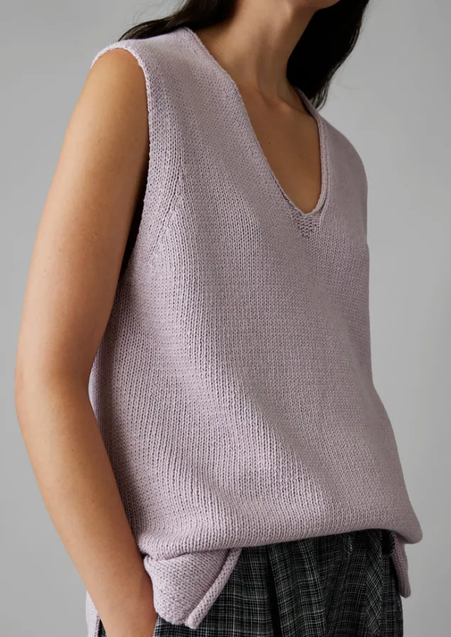 Linen | Loungewear-TOAST V-Neck Linen Cotton Knitted Tank WoodLilac