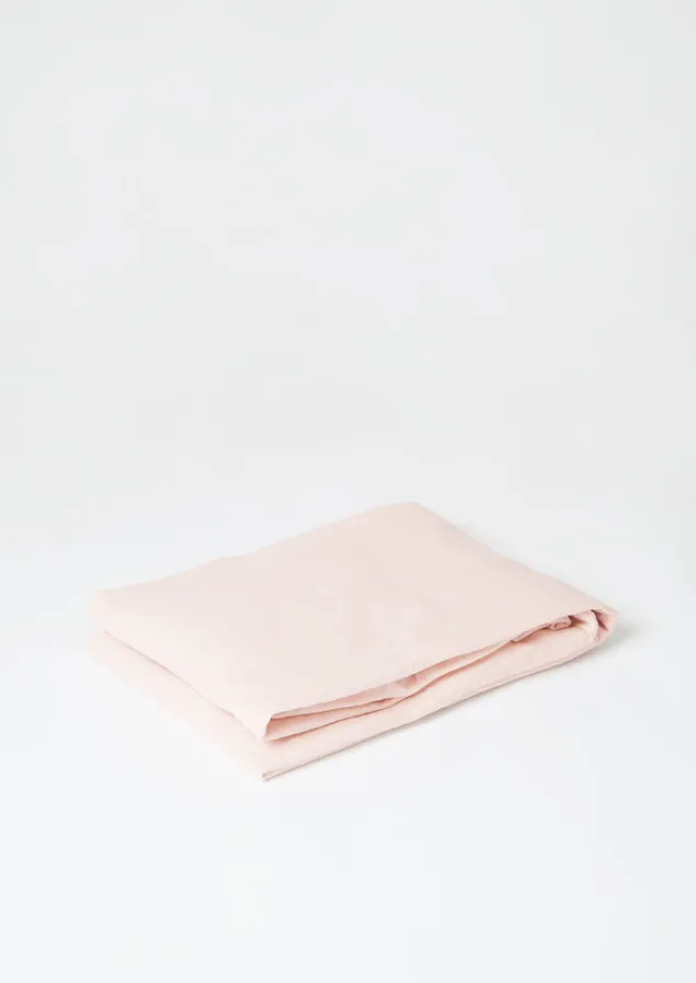 Textiles | Bed Linen-TOAST Washed Linen Cotton Fitted Sheet DustyPink