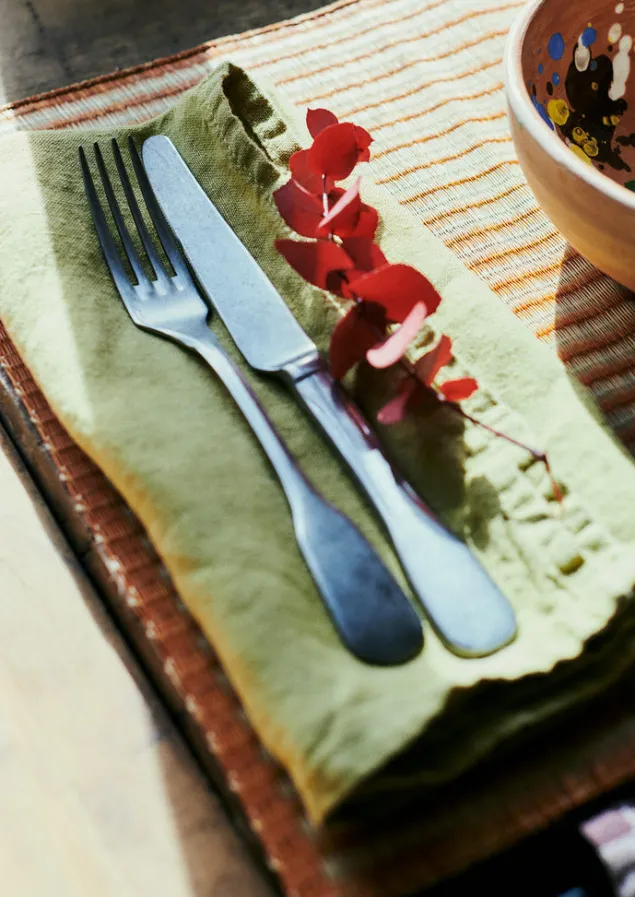 Textiles | Tableware-TOAST Washed Linen Napkin Celery