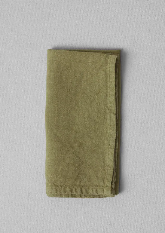 washed_linen_napkin_3-1.webp Textiles | Kitchen-TOAST Washed Linen Napkin Olivine