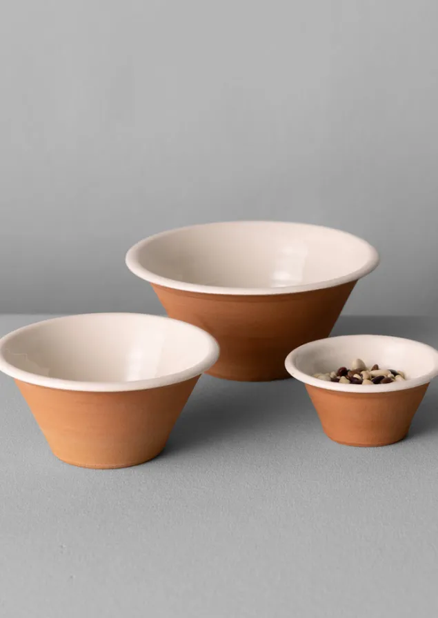 Kitchen | Tableware-TOAST Willow Pottery Nesting Bowls Terracotta/Ecru