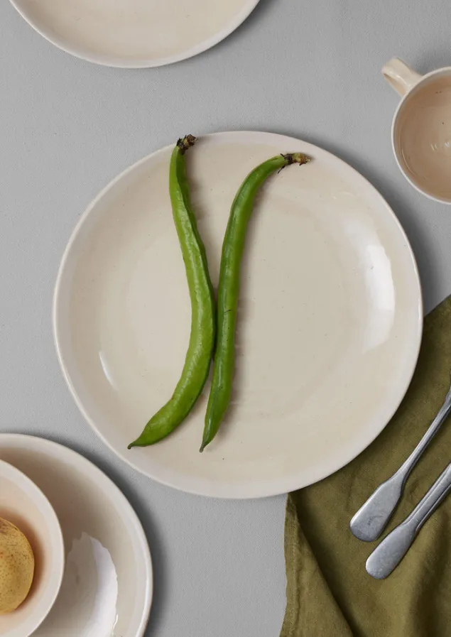 Ceramics | Tableware-TOAST Wonki Ware White Wash Dinner Plate Natural/White