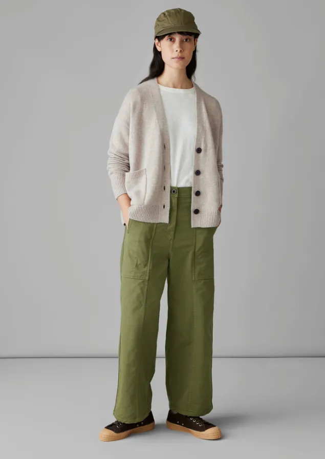 Cashmere | Knitwear-TOAST Wool Cashmere Boxy Cardigan Putty