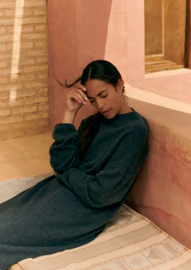 wool_cashmere_jumper_dress_2.webp Cashmere | Loungewear-TOAST Wool Cashmere Jumper Dress CharcoalMelange