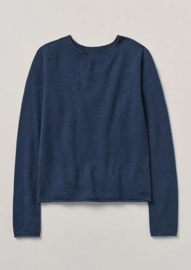Knitwear-TOAST Wool Cashmere Neat Sweater Midnight
