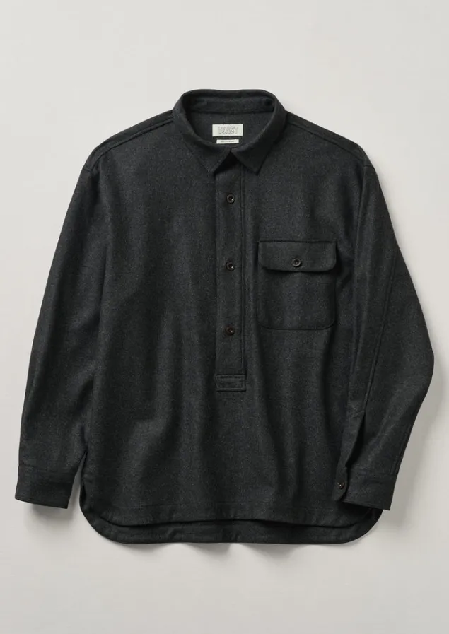 Shirts-TOAST Wool Cashmere Overshirt Charcoal